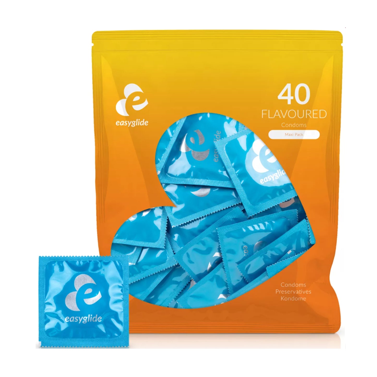 EasyGlide Flavoured Condoms 40 Pack retail packaging