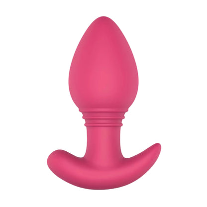 Pink silicone butt plug front view 
