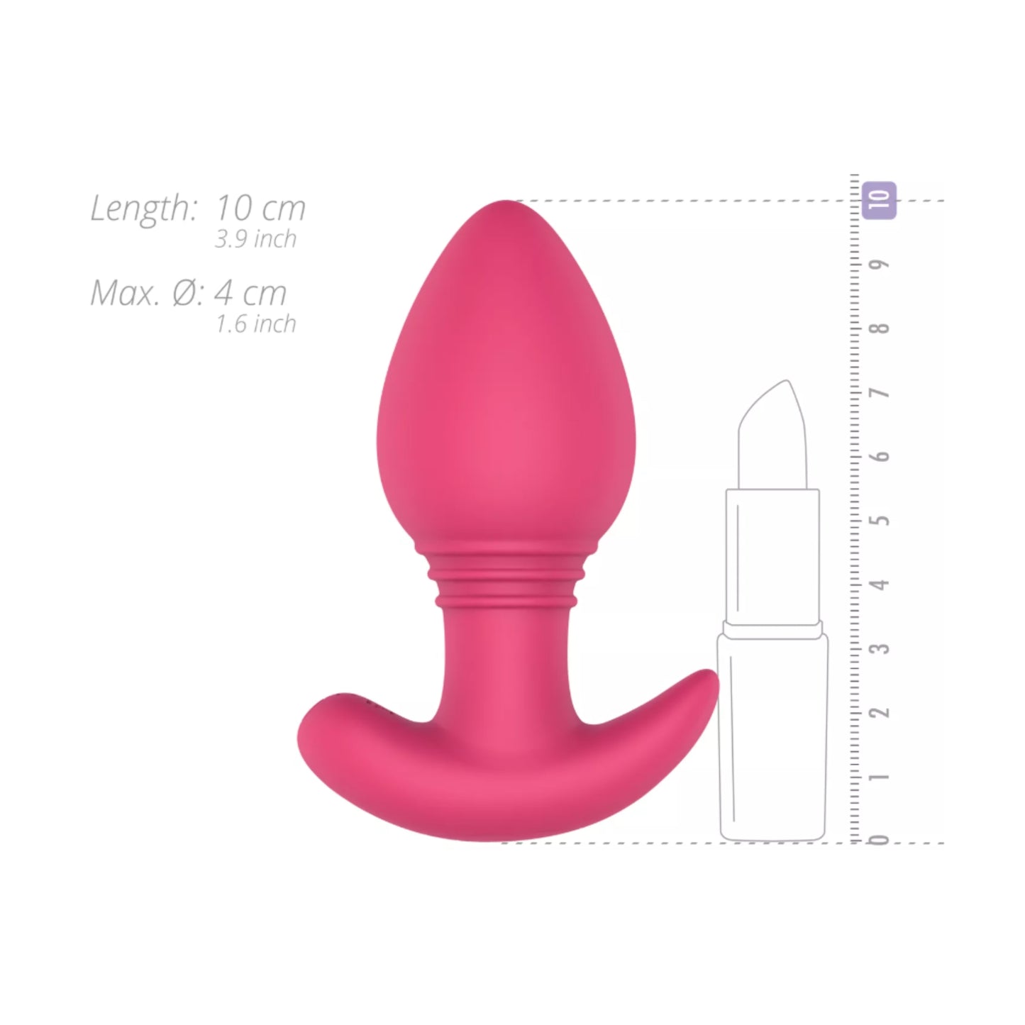 Dimensions diagram with size comparison 