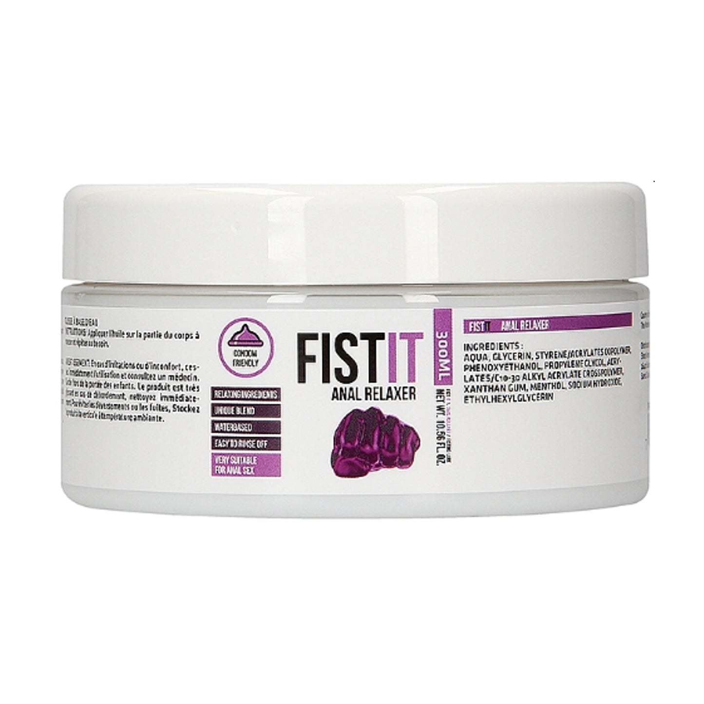Fist It Anal Relaxer water-based lubricant 300 ml tub packaging