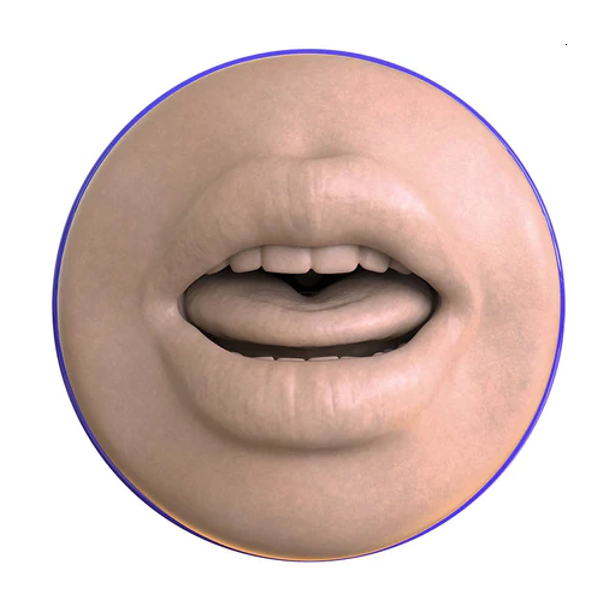 Mouth entrance close-up showing lips and tongue detail