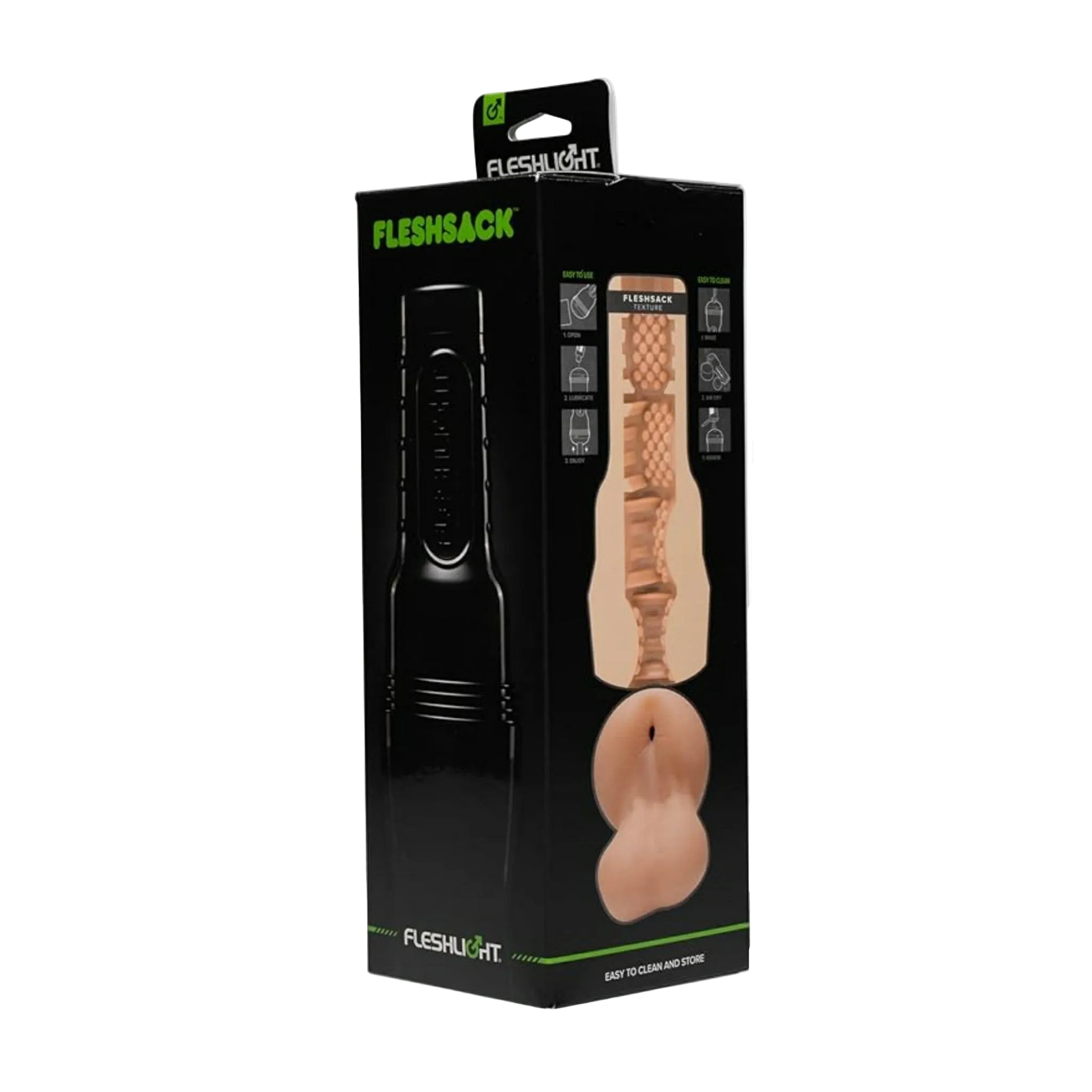 Fleshlight FleshSack masturbator retail packaging front view