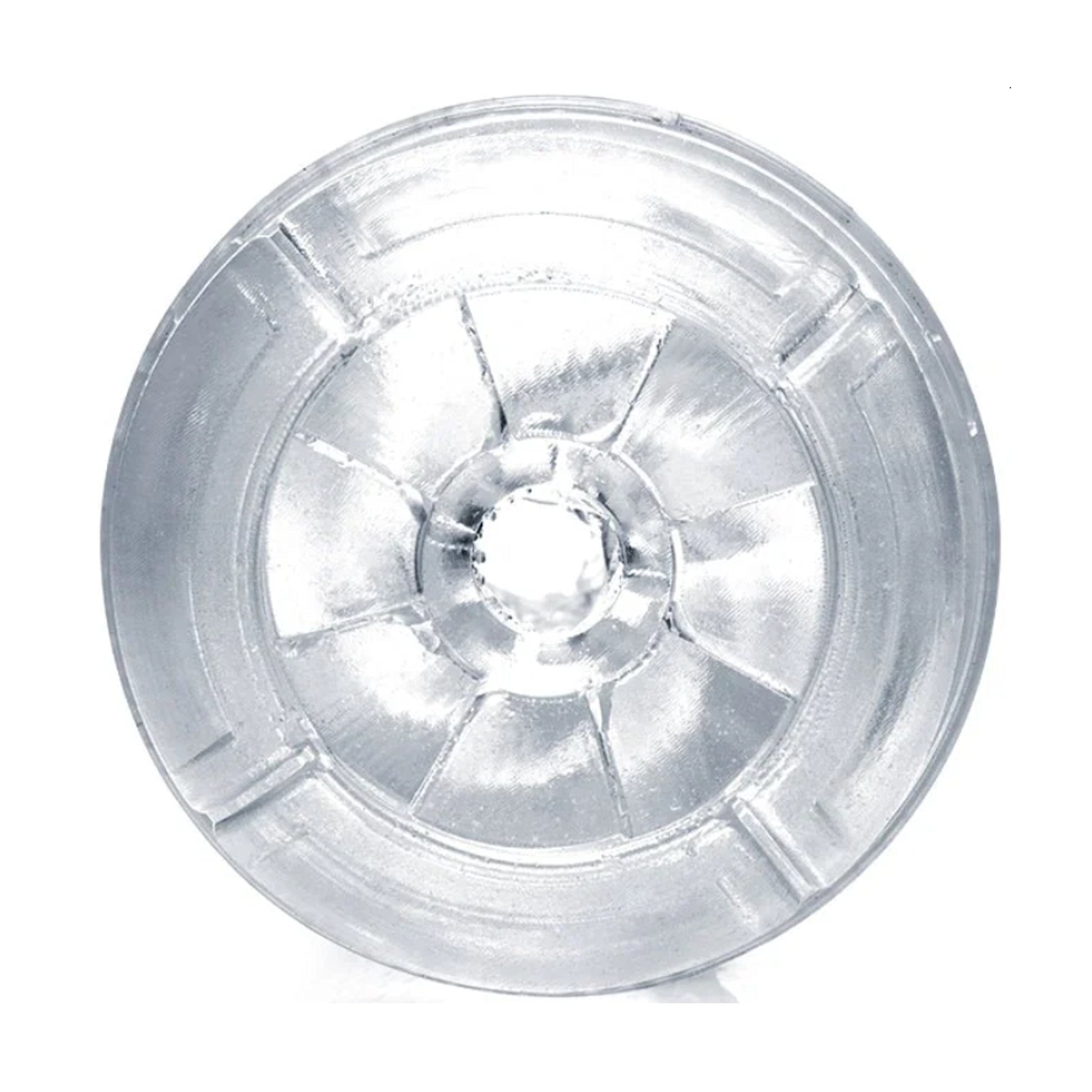Close view of the turbine style entrance opening of the clear sleeve