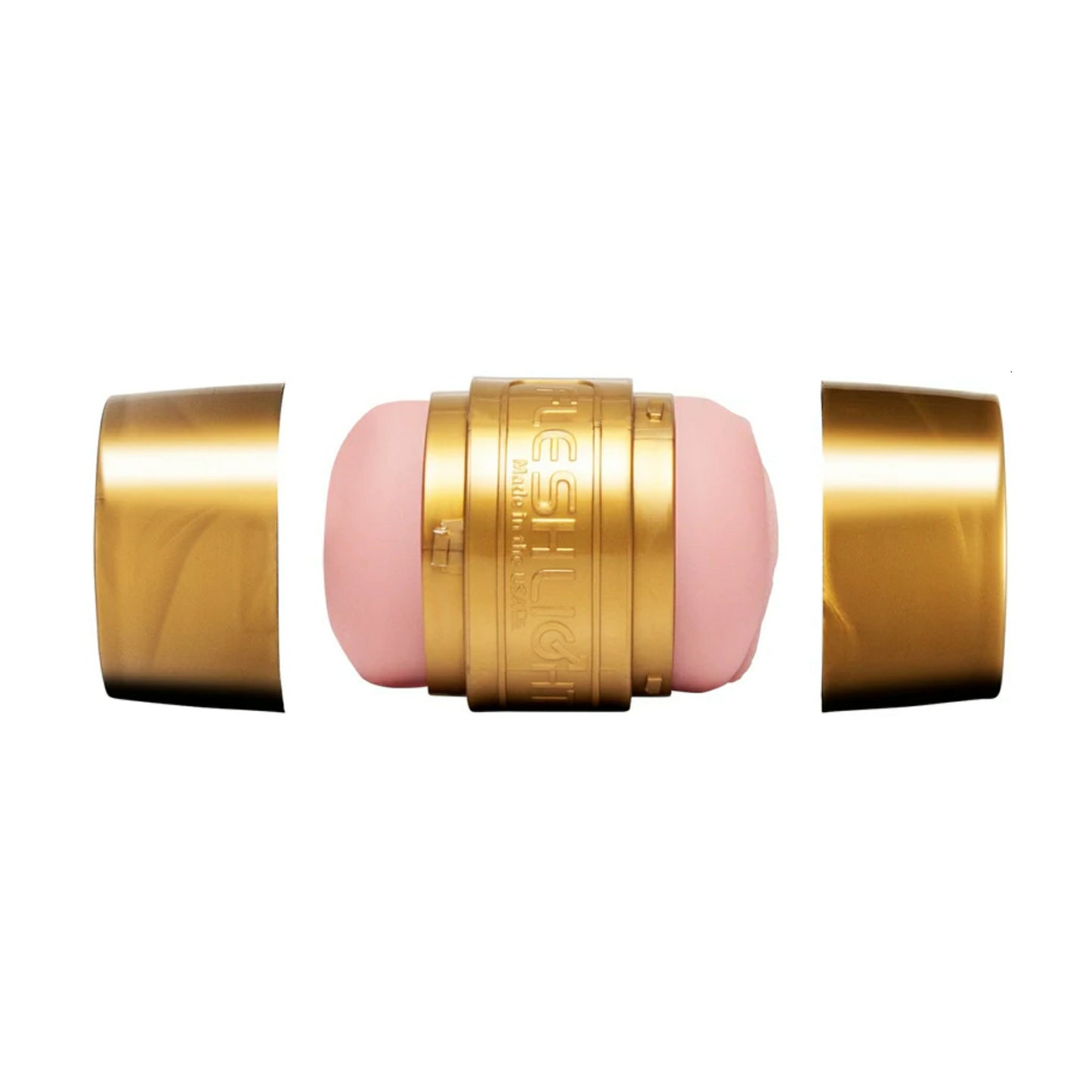 Side view of Fleshlight Quickshot Stamina Training Unit with caps removed