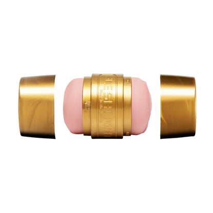 Side view of Fleshlight Quickshot Stamina Training Unit with caps removed