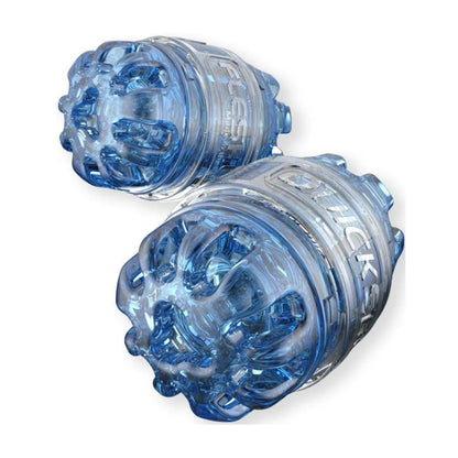 Angled view of blue Quickshot Turbo with textured ends