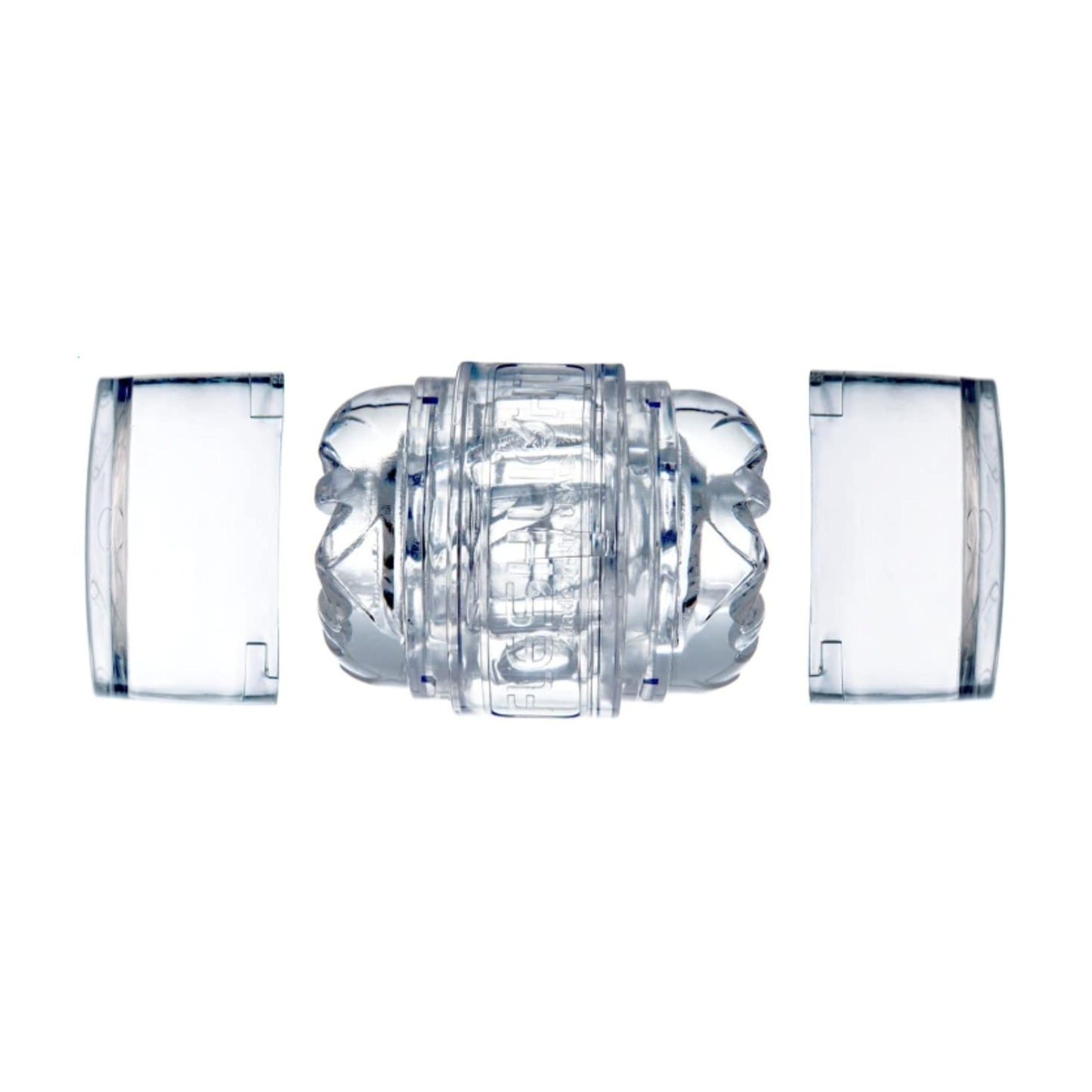 Side view of Fleshlight Quickshot Vantage with caps removed