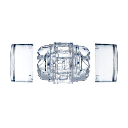 Side view of Fleshlight Quickshot Vantage with caps removed