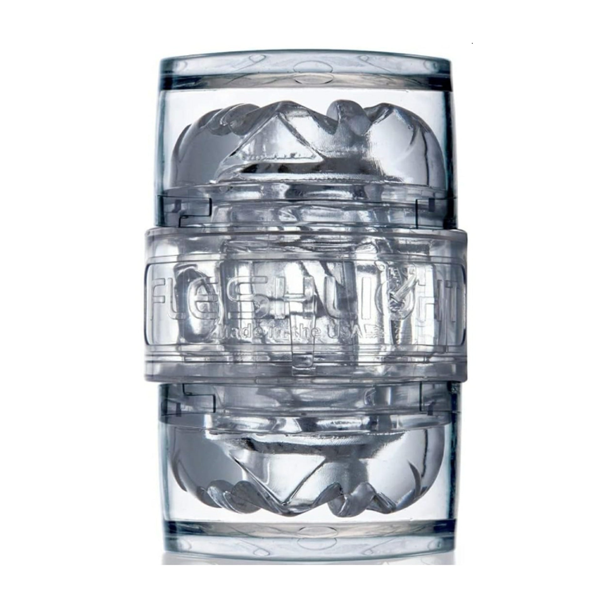 Clear Fleshlight Quickshot Vantage fully assembled