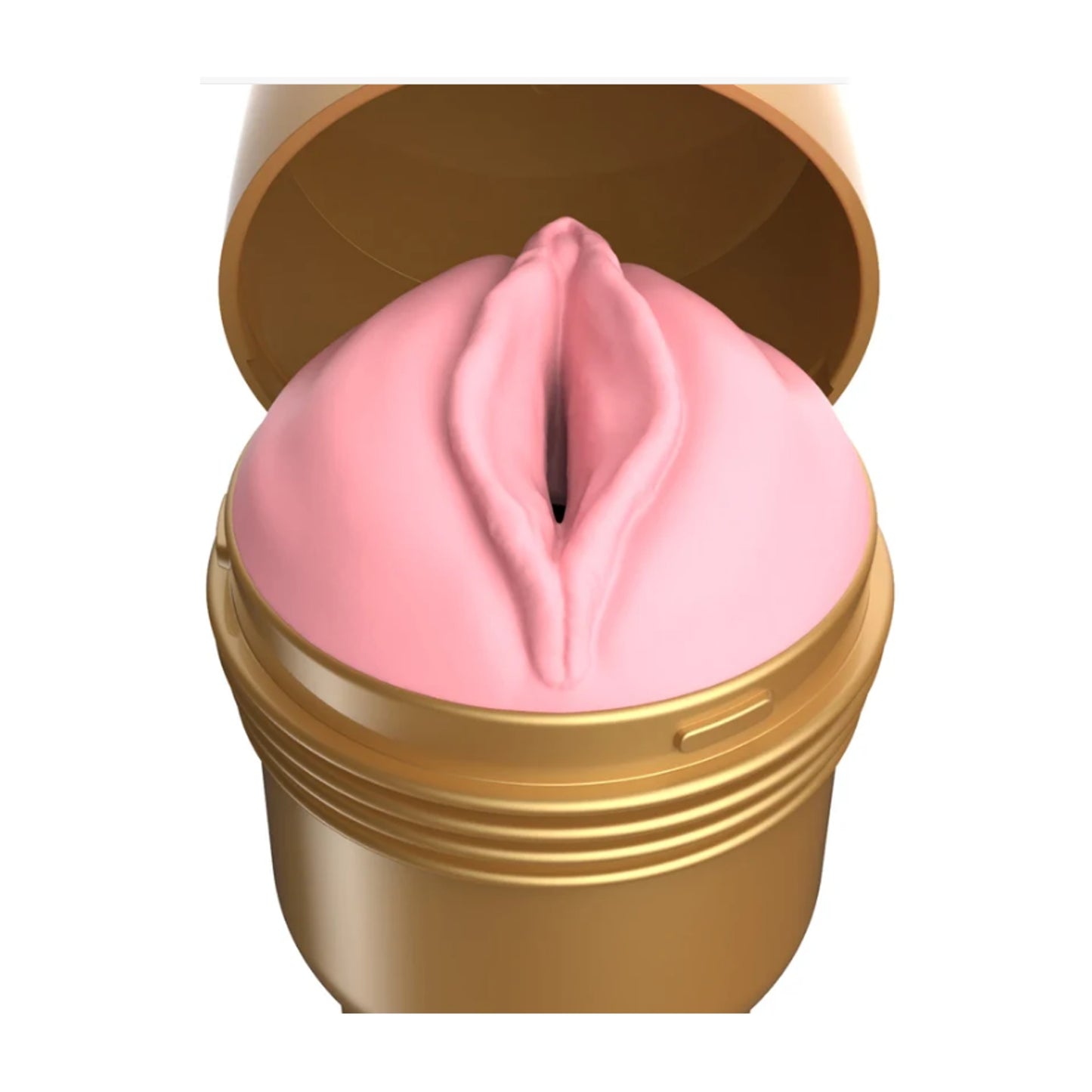 Angled view of vagina opening with cap removed
