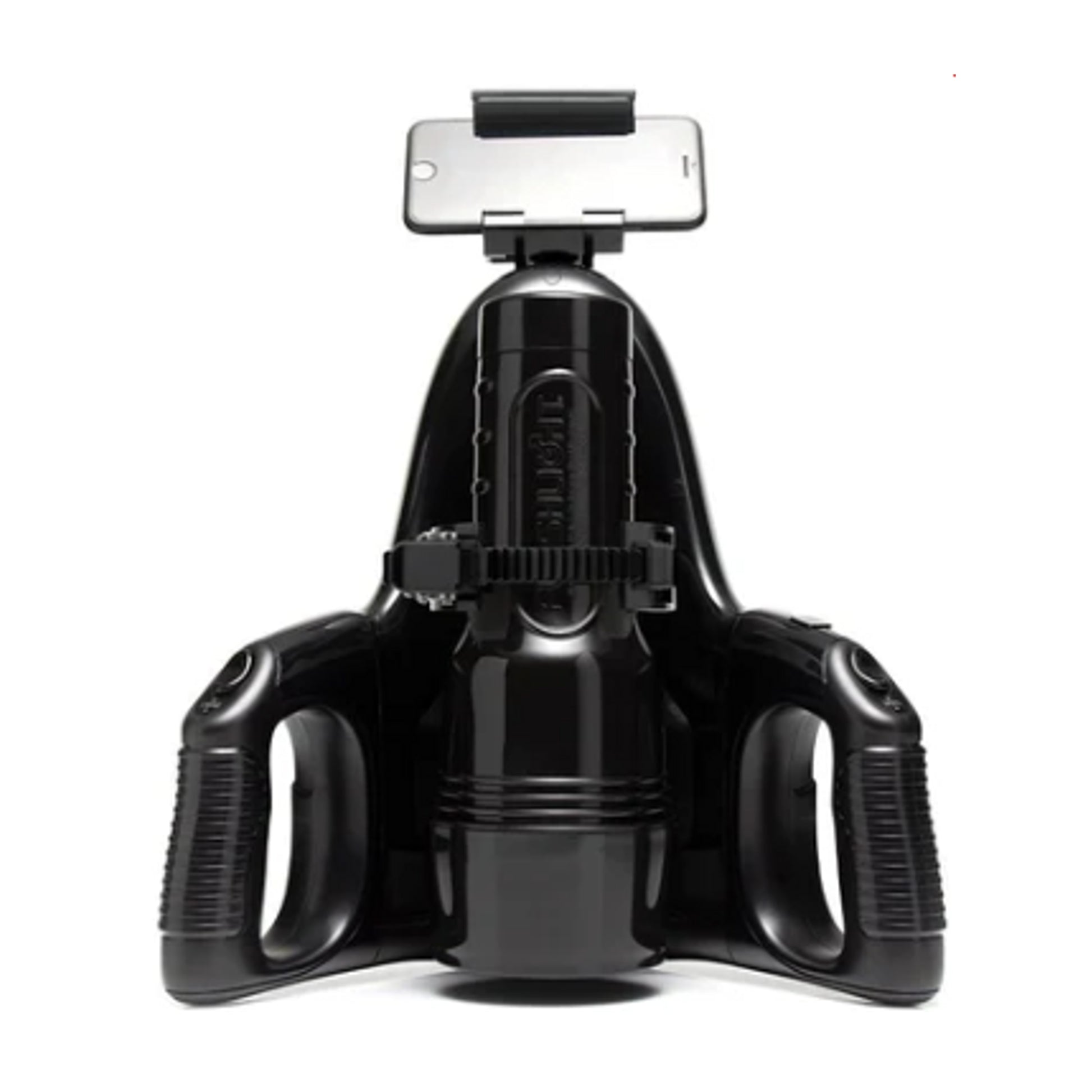 Simulator with stroker mounted and smartphone holder