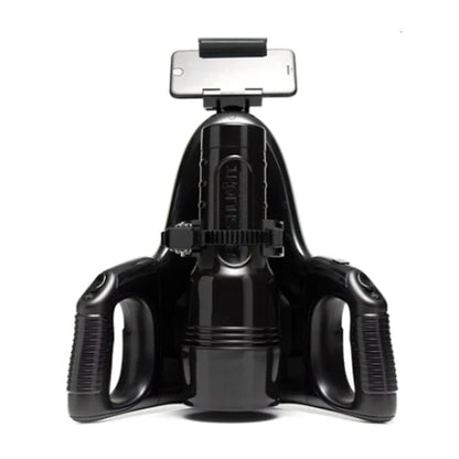 Simulator with stroker mounted and smartphone holder