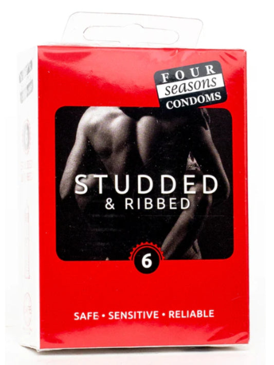 Four Seasons Studded & Ribbed Condom 6 Pack