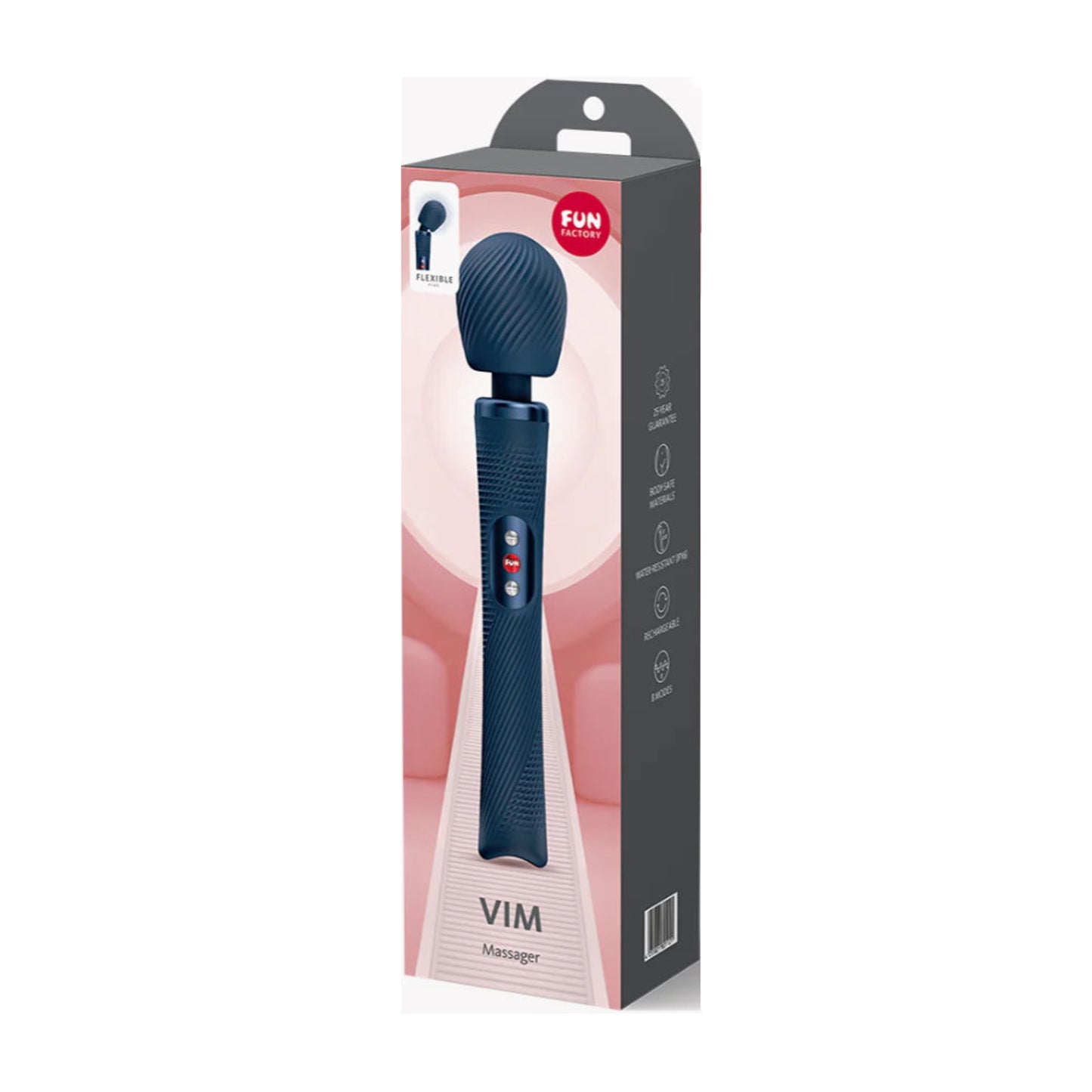 Fun Factory Vim Massager Wand Midnight Blue retail packaging