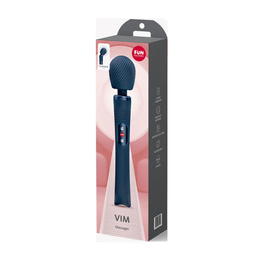 Fun Factory Vim Massager Wand Midnight Blue retail packaging