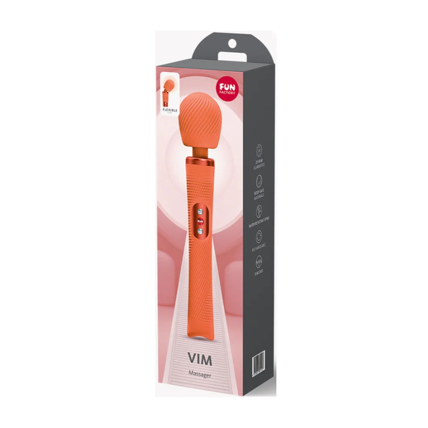 Fun Factory Vim Massager Wand Sunrise Orange retail packaging