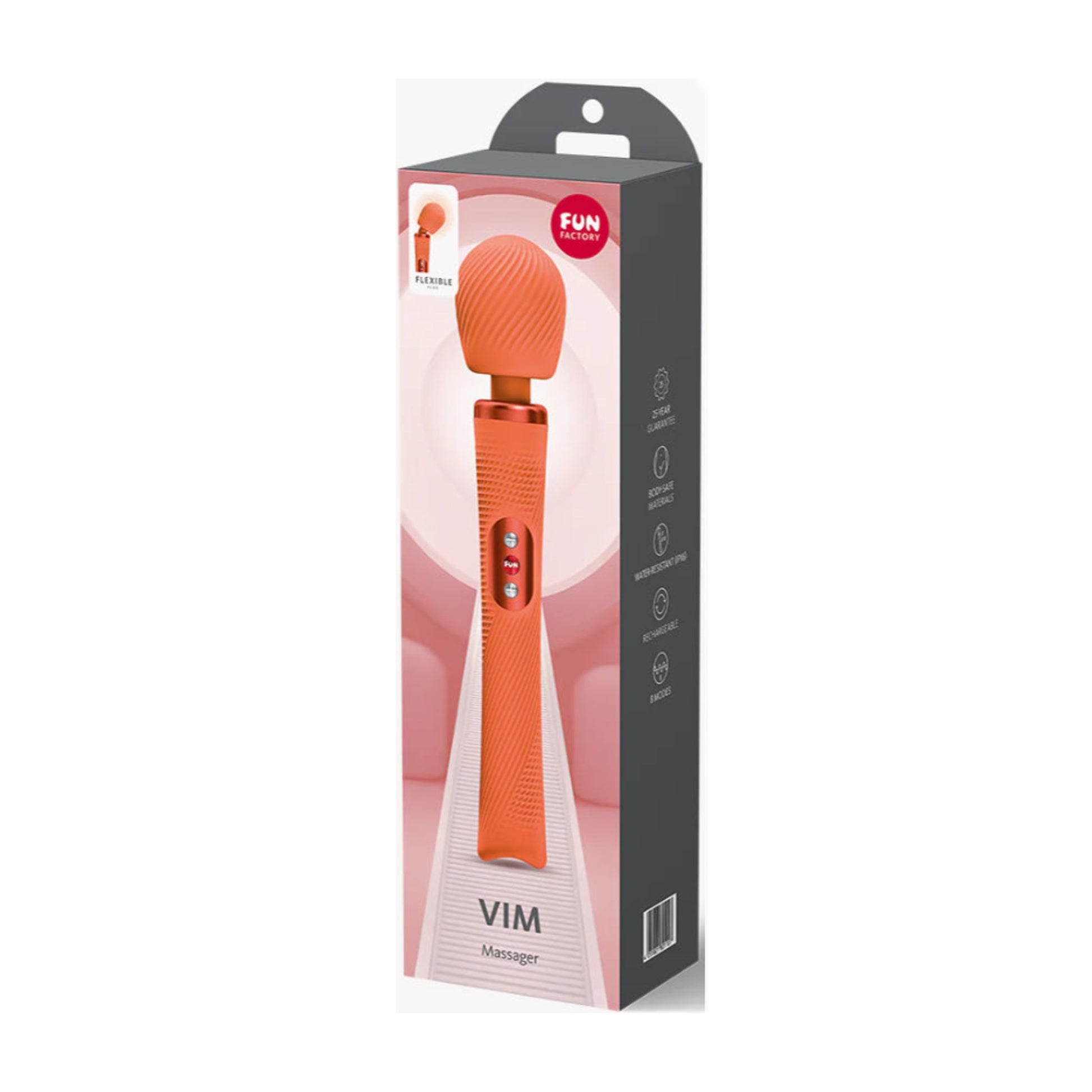 Fun Factory Vim Massager Wand Sunrise Orange retail packaging