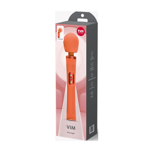 Fun Factory Vim Massager Wand Sunrise Orange retail packaging