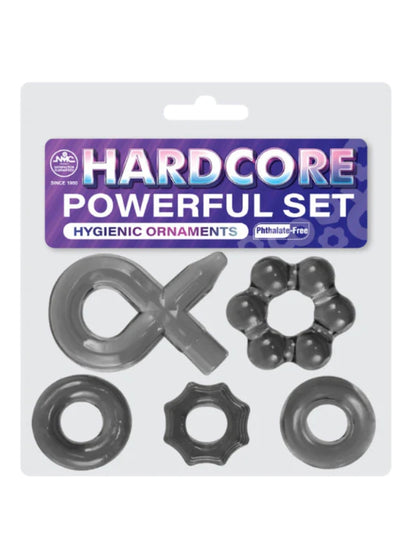 Hardcore Powerful #2 5 Piece Cock Ring Set 1
