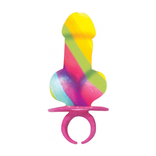 Rainbow pecker candy finger ring out of packaging