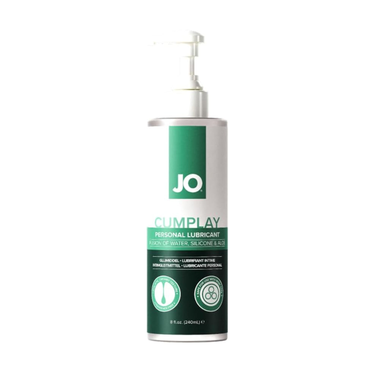JO Cumplay Hybrid Lubricant 240ml Pump retail packaging 