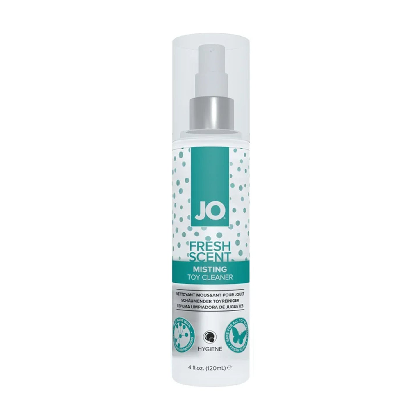 JO Fresh Scent Misting Toy Cleaner 120ml retail packaging 
