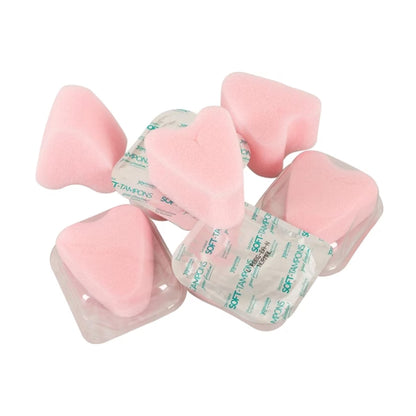 Multiple soft tampons displayed in packaging