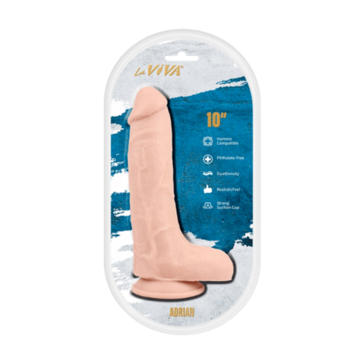 LaViva Adrian 10 Inch Dildo in retail packaging