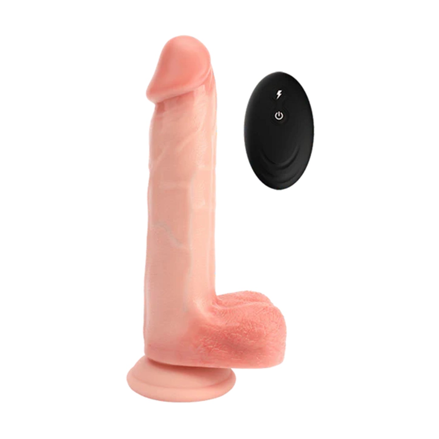 Side view showing dildo and wireless remote control