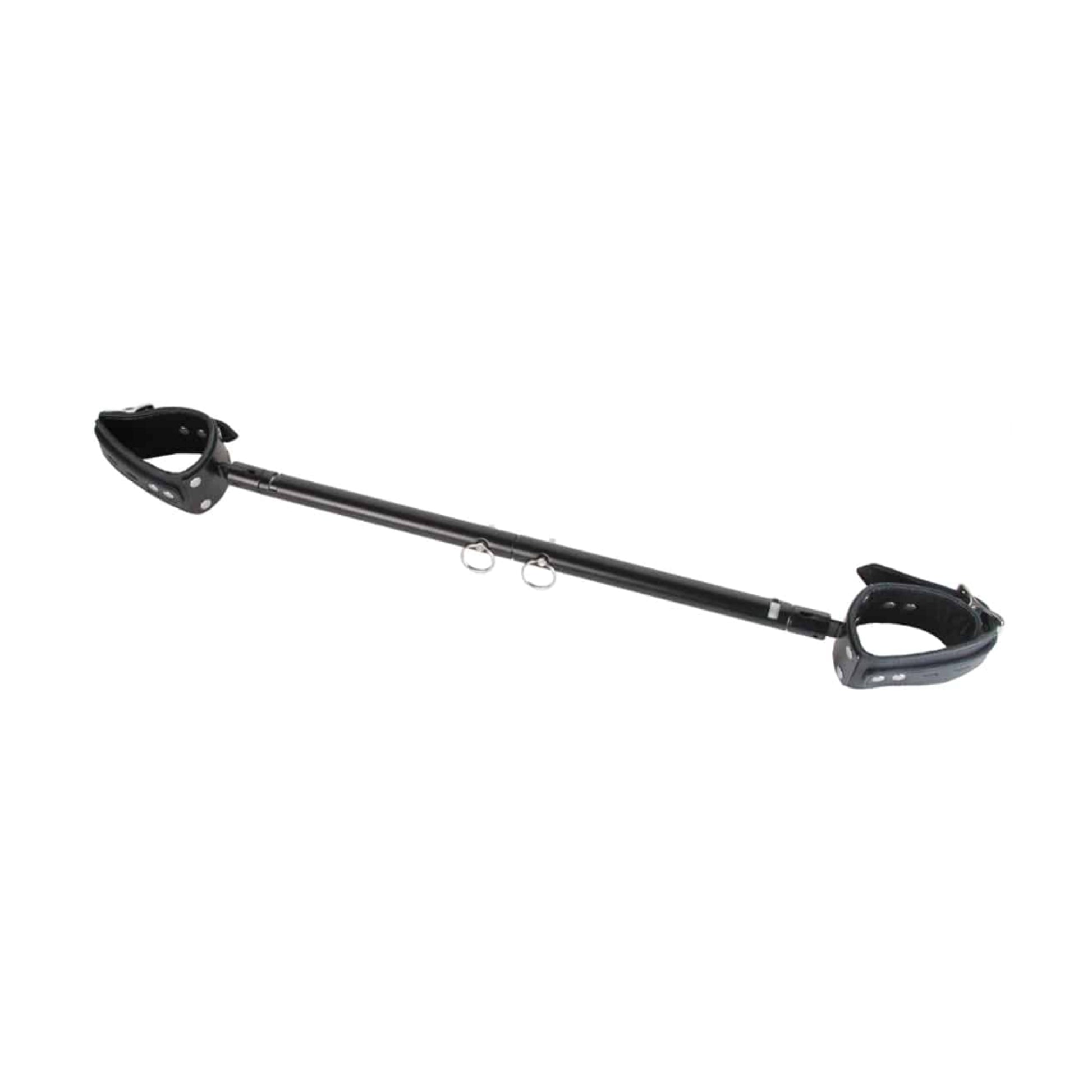 Angled view of spreader bar with pivoting cuff fittings 