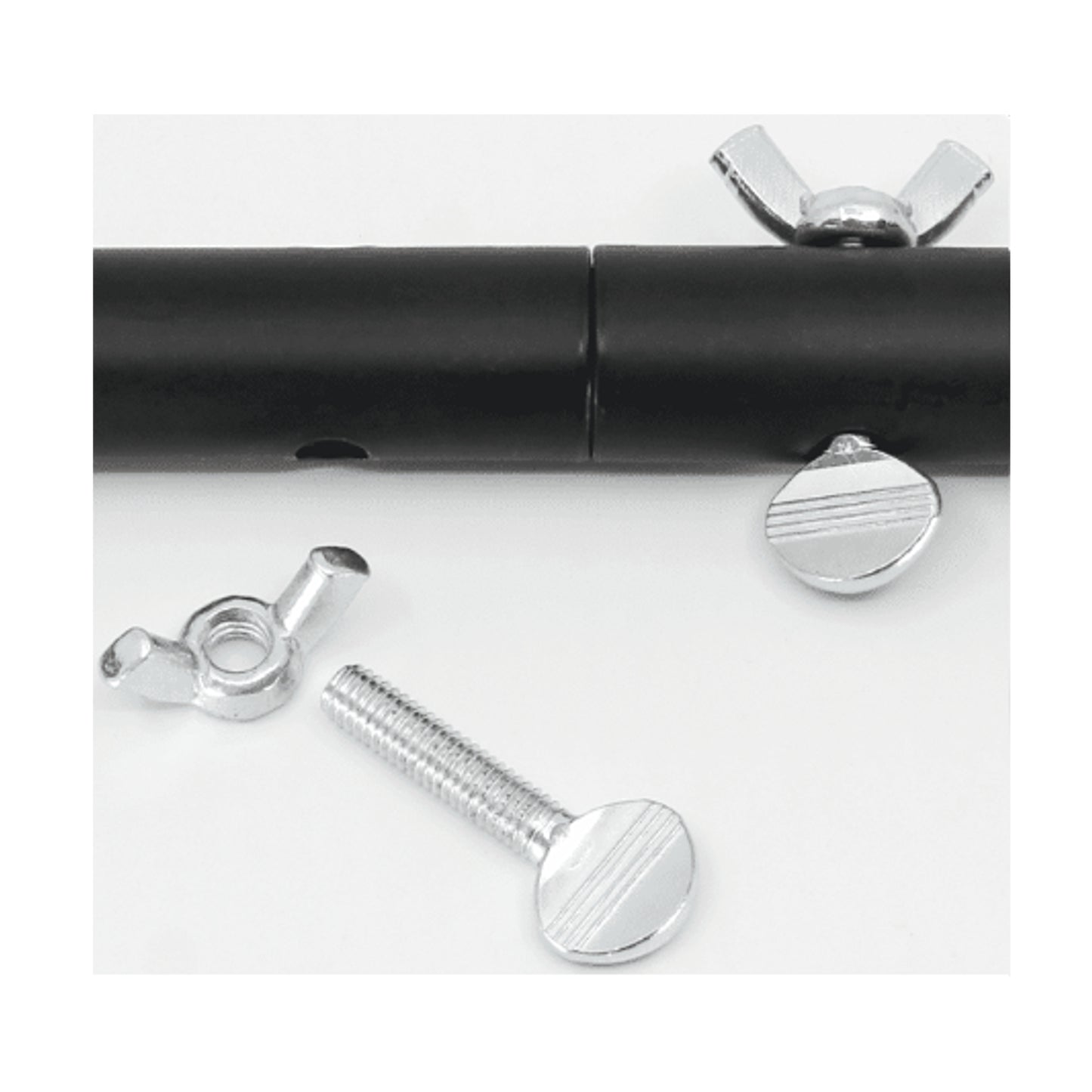 Close-up of thumb screw and wing nut adjustment 