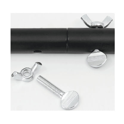 Close-up of thumb screw and wing nut adjustment 