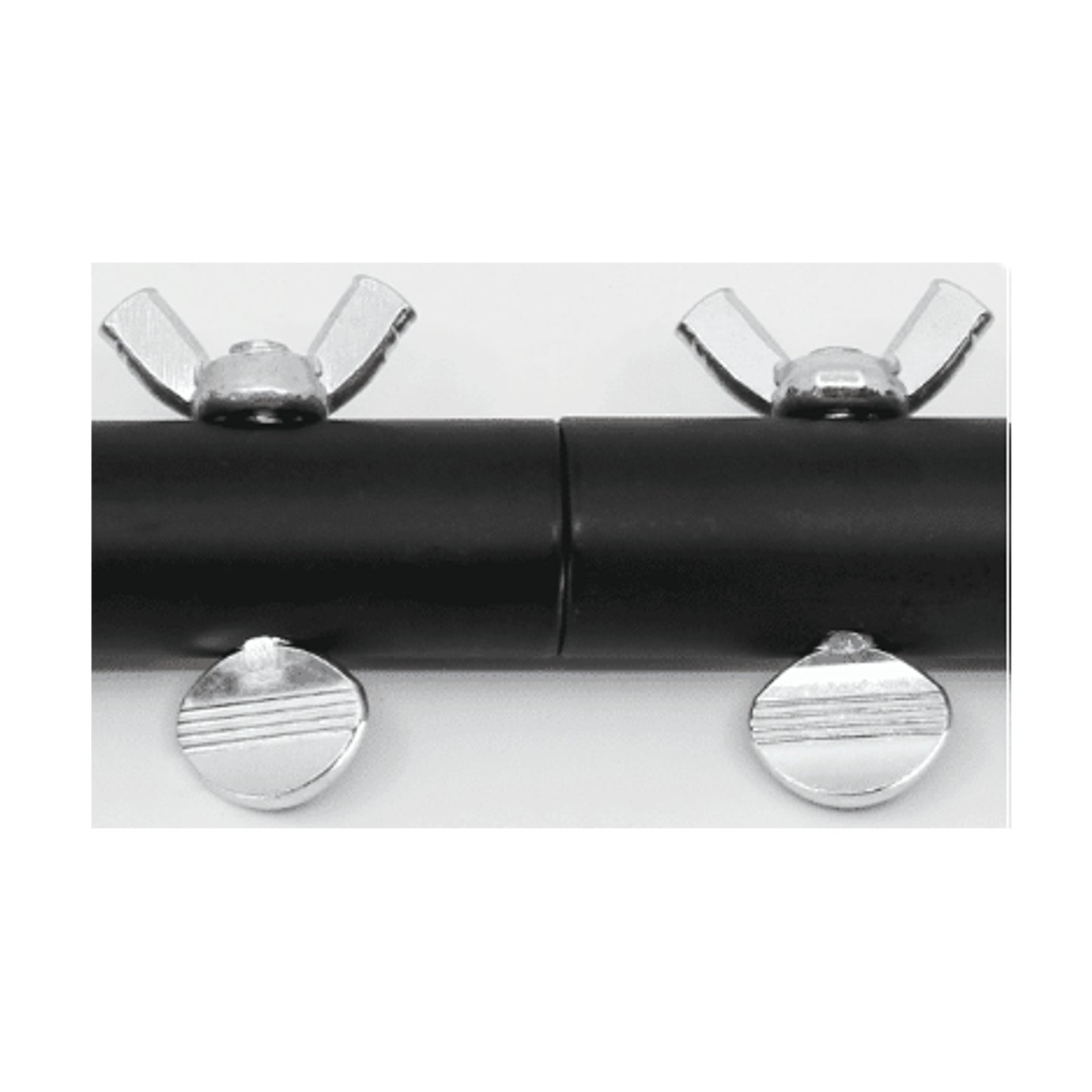 Close-up of spreader bar locking hardware assembly 