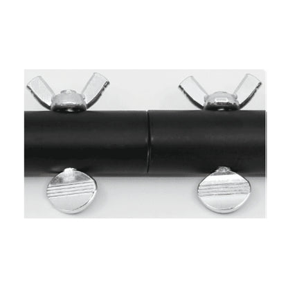 Close-up of spreader bar locking hardware assembly 