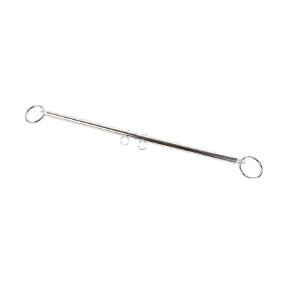 Front view of chrome adjustable spreader bar with attachment rings 