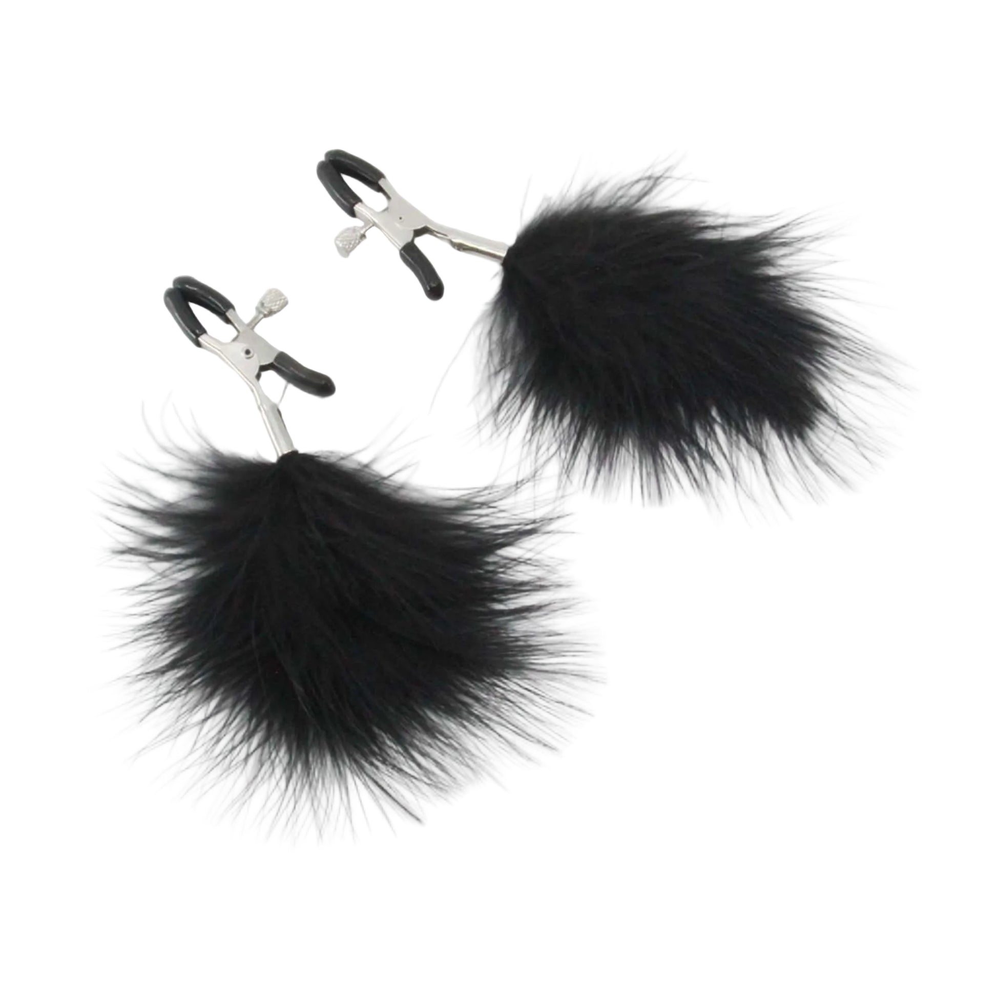 Love In Leather Feather Nipple Clamps Black