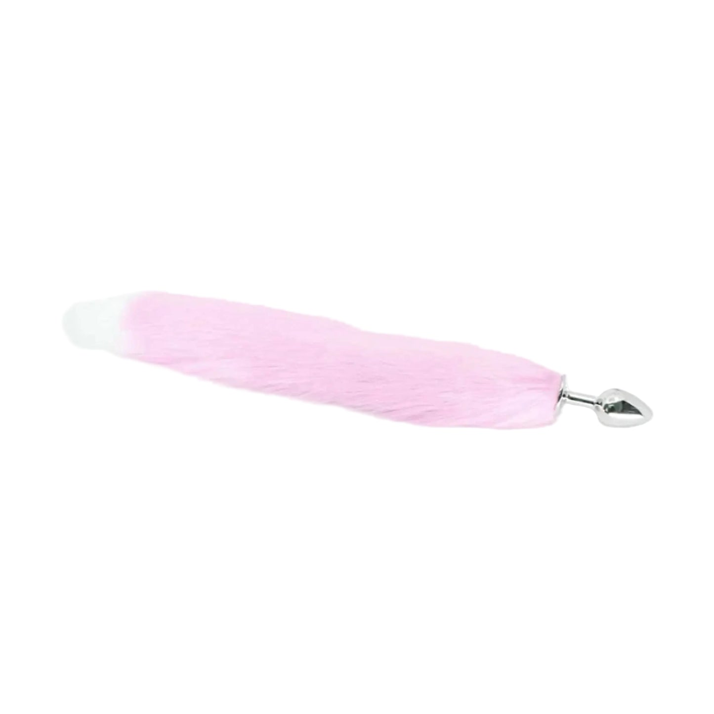 Love In Leather Foxtail Anal Plug Pink White view