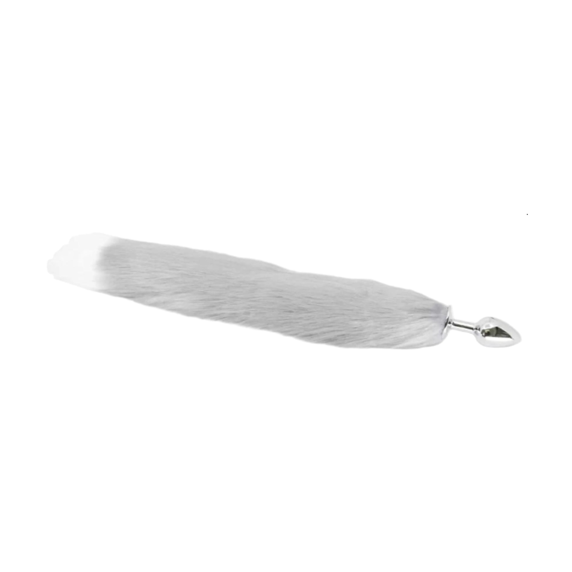 Love In Leather Foxtail Anal Plug Grey White view
