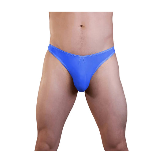 Love In Leather Mens Lycra G-String Blue L-XL front