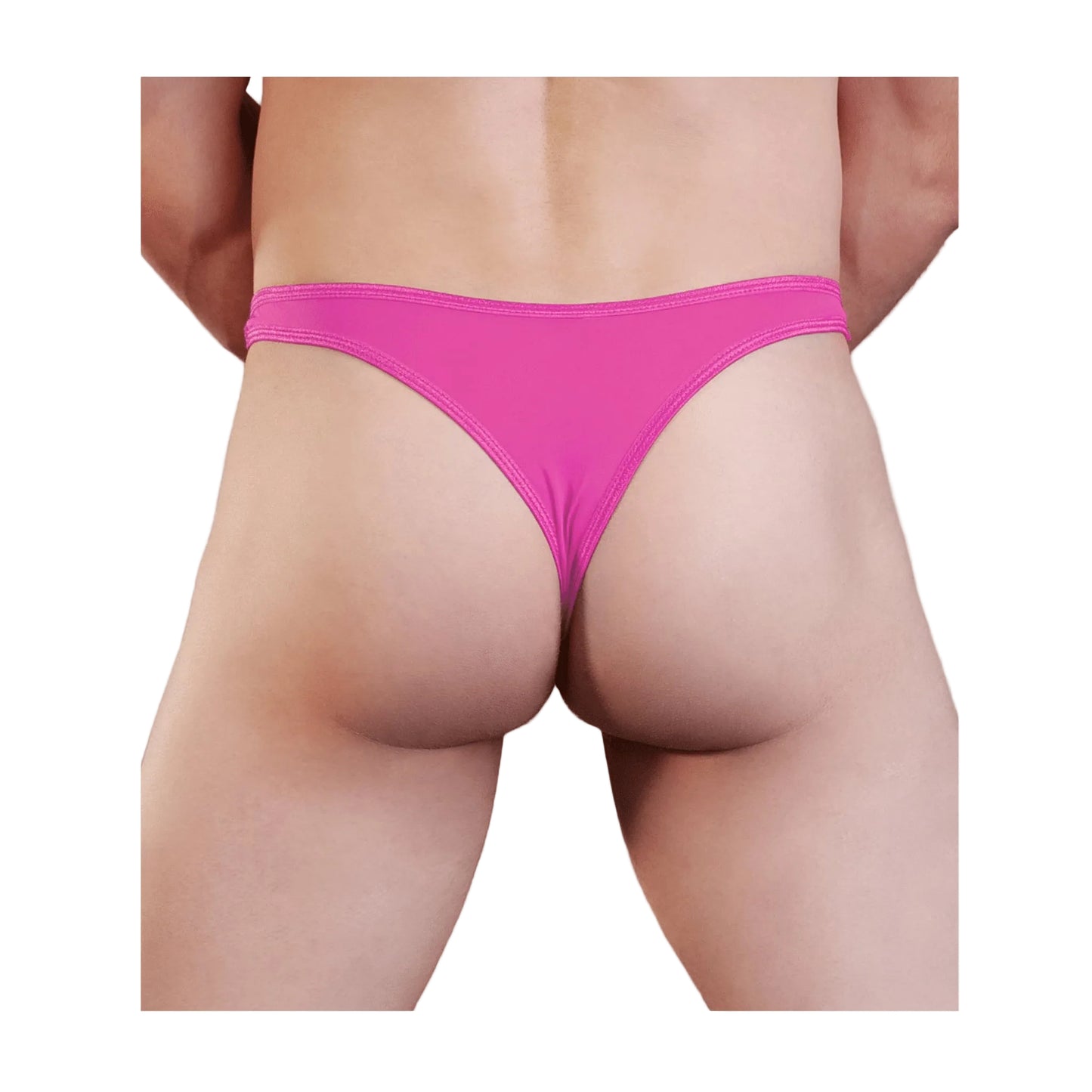 Hot pink mens lycra g-string rear view