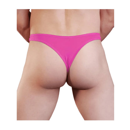 Hot pink mens lycra g-string rear view