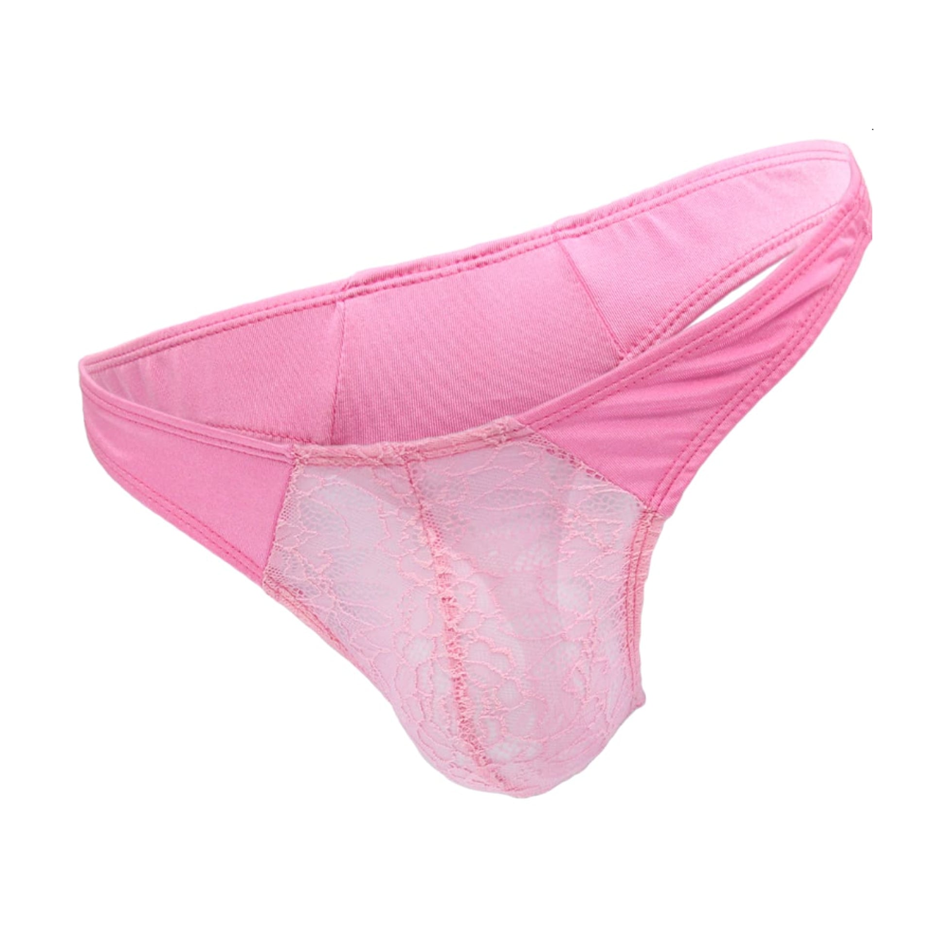 Hot pink mens lycra lace g-string product view