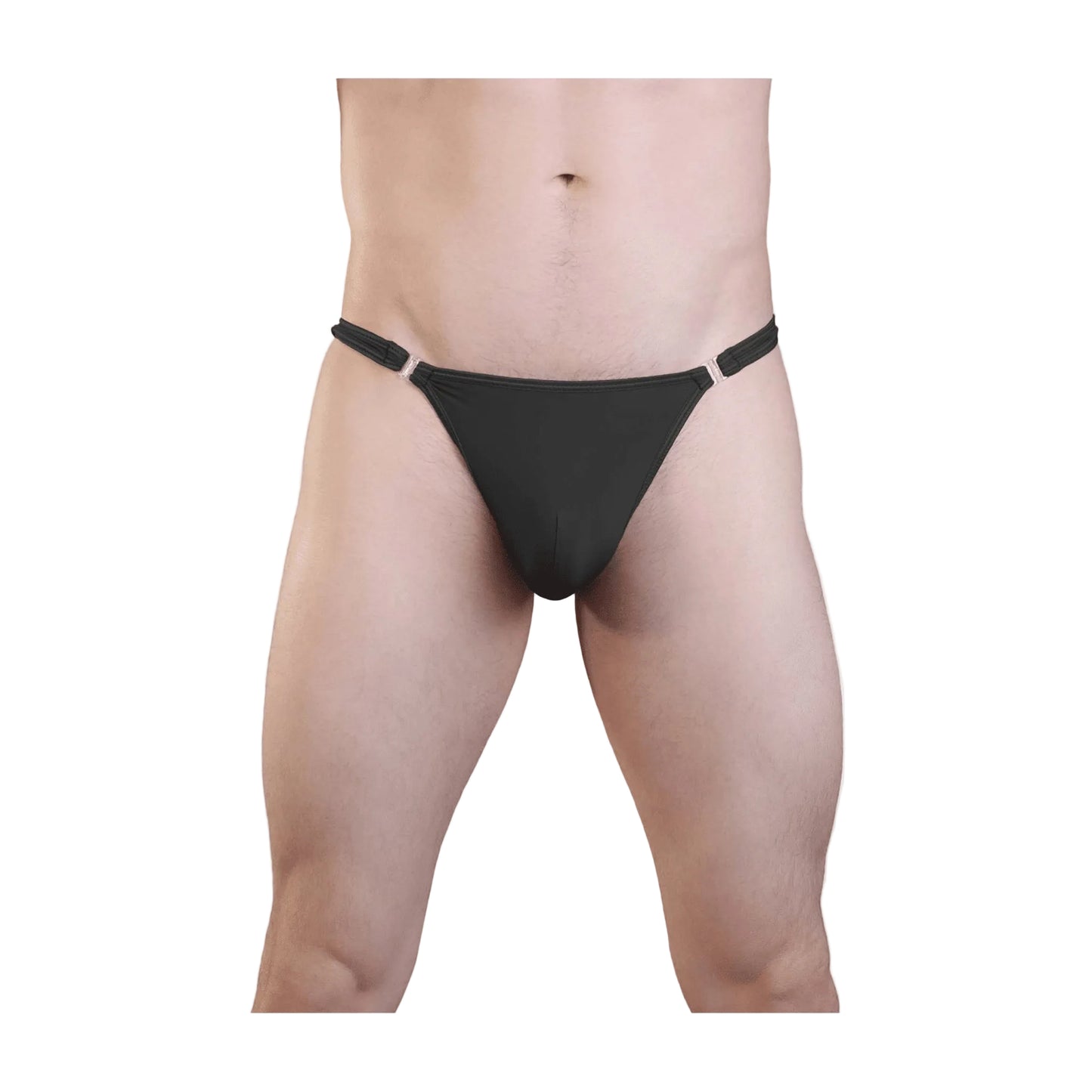 Love In Leather Mens Stripper Clip G-String Black S-M front