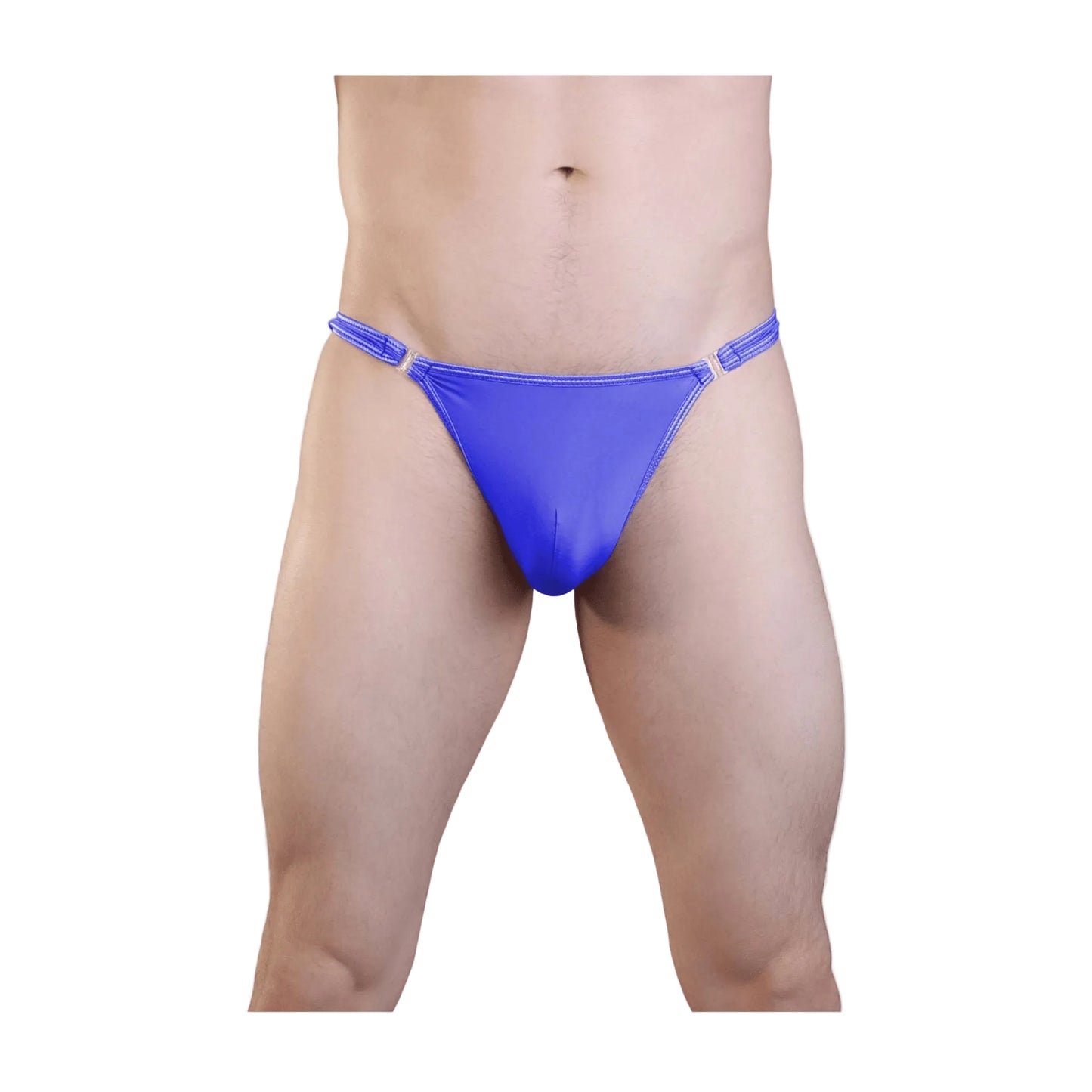Love In Leather Mens Stripper Clip G-String Blue S-M front