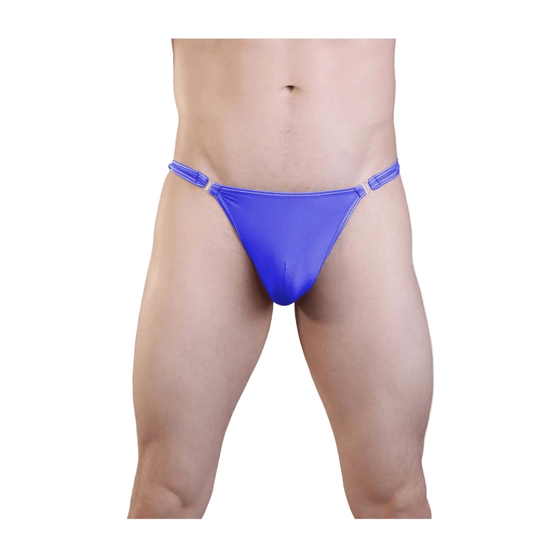 Love In Leather Mens Stripper Clip G-String Blue S-M front