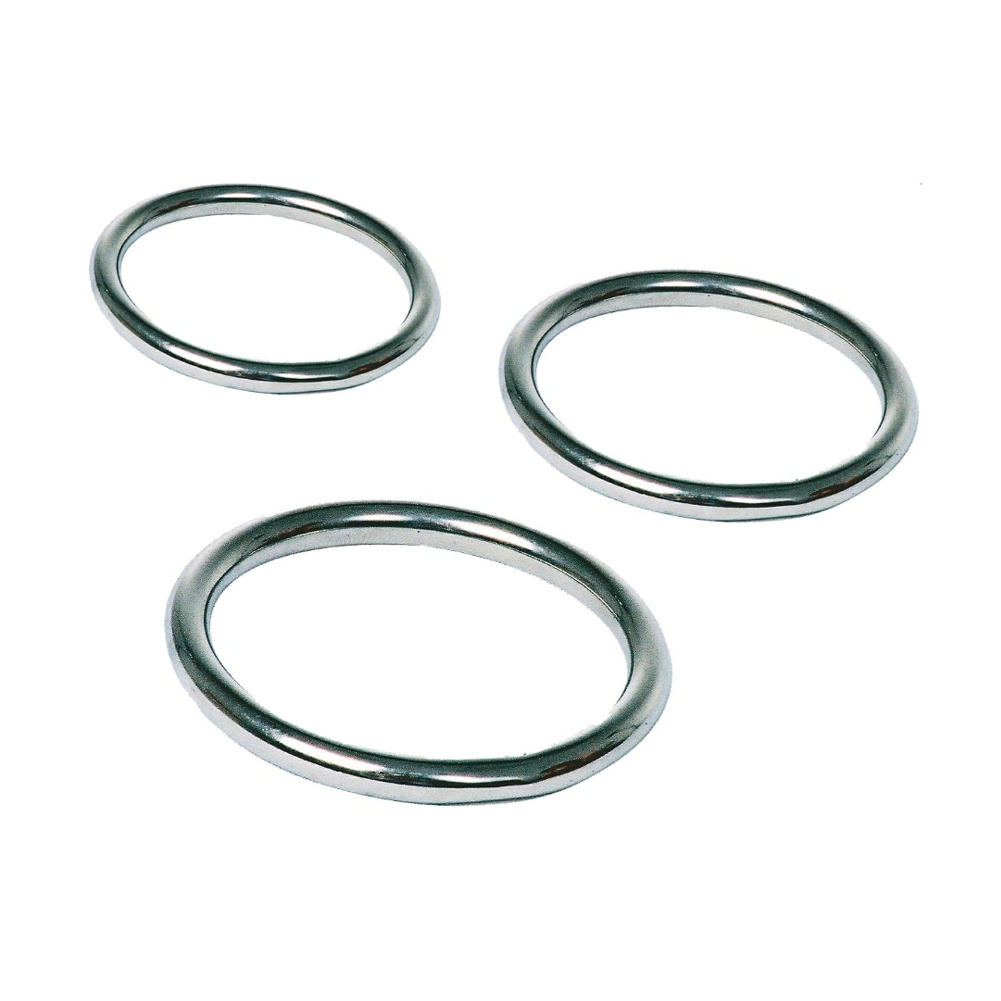 Love In Leather steel cock ring set three sizes