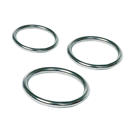 Love In Leather steel cock ring set three sizes