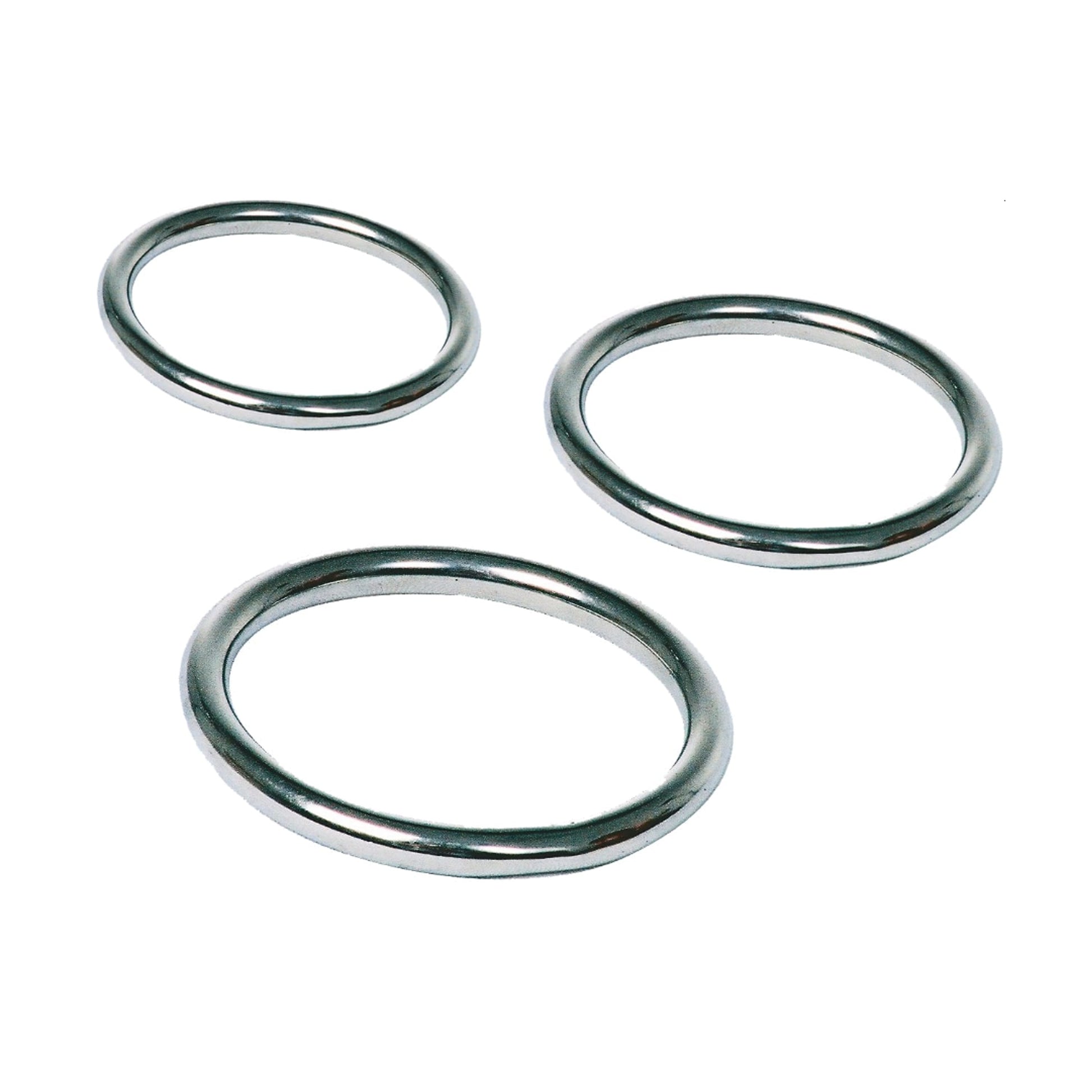 Love In Leather steel cock ring set large sizes