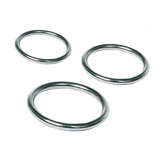 Love In Leather steel cock ring set large sizes