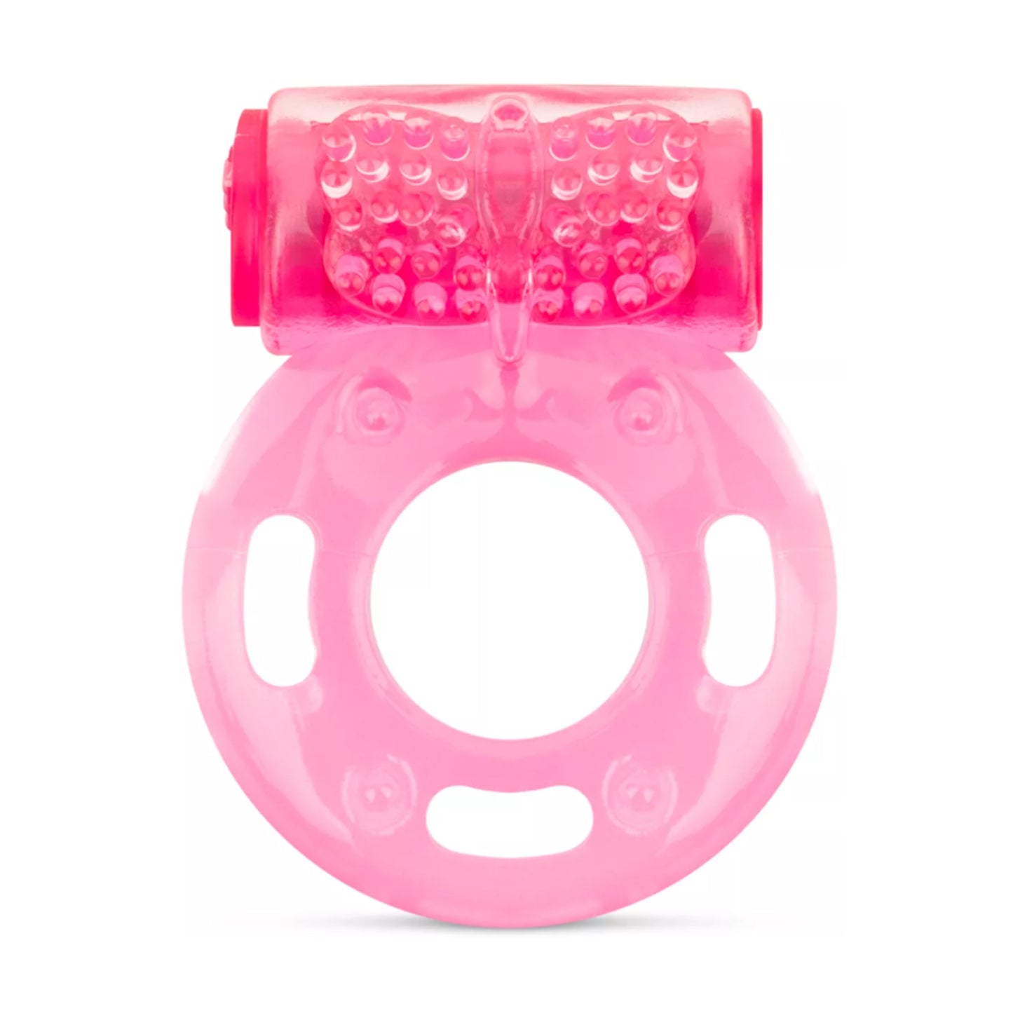 Vibrating love ring front view showing textured bullet